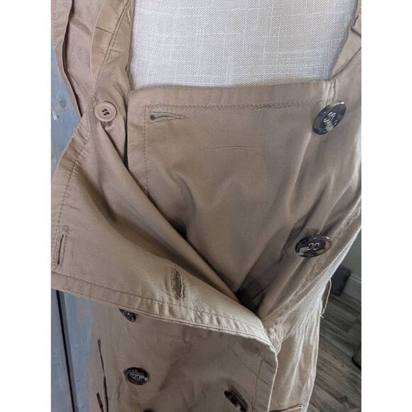 Moulinette Soeurs Trench Dress Women's Size 6 Khaki Double Breasted Sleeveless - Picture 8 of 13